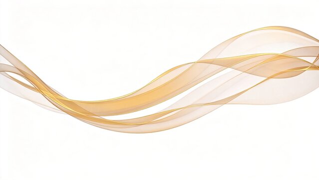 Elegant golden abstract wave design flowing transparent ribbons on white background luxury motion texture for premium branding corporate identity wedding invitation or highend