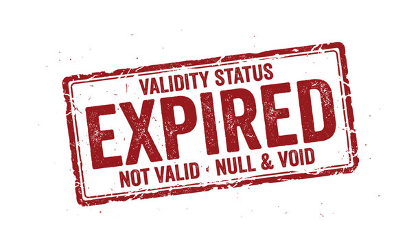 Expired stamp, invalid document, cancelled notice, rejection mark, red seal