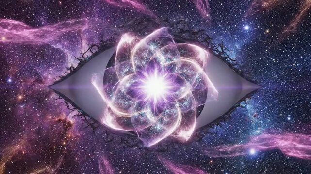 Cosmic Eye Opens Revealing Galactic Core Energy Animation