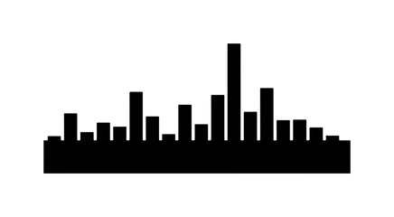 Obraz premium Abstract Bar Graph or Mountain Silhouette Vector Illustration