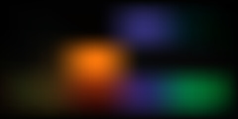 Fototapeta premium Dark Abstract Background With Glowing Orange Purple And Green Light Blobs And Soft Edges image photo