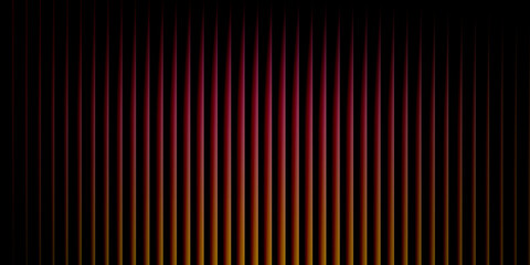 Fototapeta premium Abstract vertical lines with a gradient of pink red and yellow light on a black background image photo