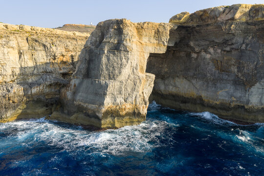 Wied il-Mielah Window sea cliffs - Gharb, Malta