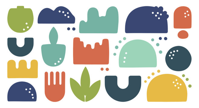 Abstract Organic Shapes Collection Modern Geometric Elements.