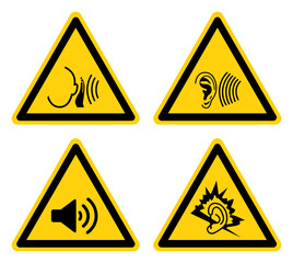 Obraz premium High Noise Area Set Symbol Sign,Vector Illustration, Isolated On White Background Label.EPS10