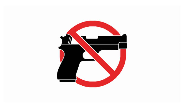 Firearm restriction prohibition icon vector no guns symbol
