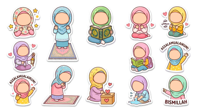 Adorable Muslim Girls Engage in Various Islamic Activities