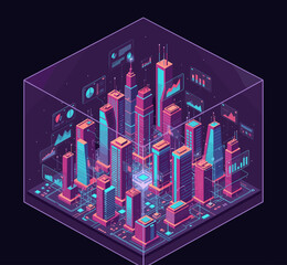 Fototapeta premium Concept vector illustration of DX (Digital Transformation).