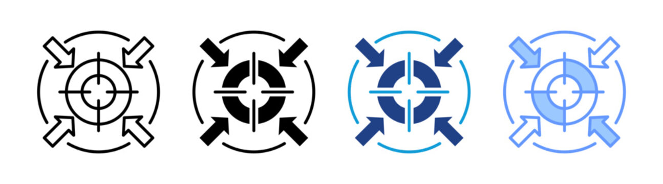 Focus icon set multiple style collection