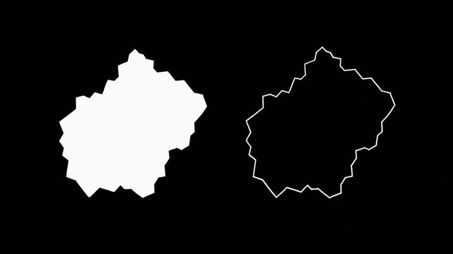 Simple black and white abstract jagged shape outlines on white background minimal design