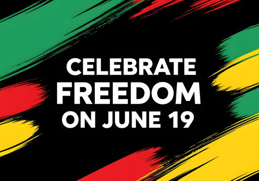 Juneteenth celebration background with freedom text