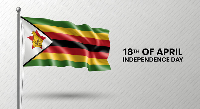 Zimbabwe flag on independence day, April 18th