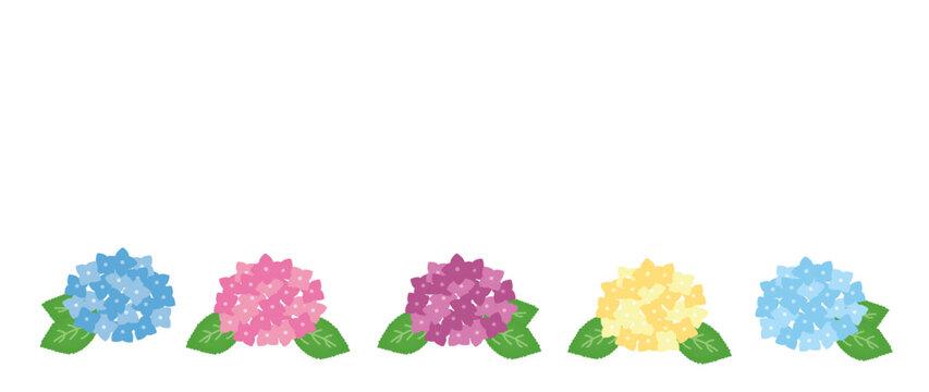 紫陽花のイラスト背景素材|デコレーション向け素材/Hydrangea illustration background material
