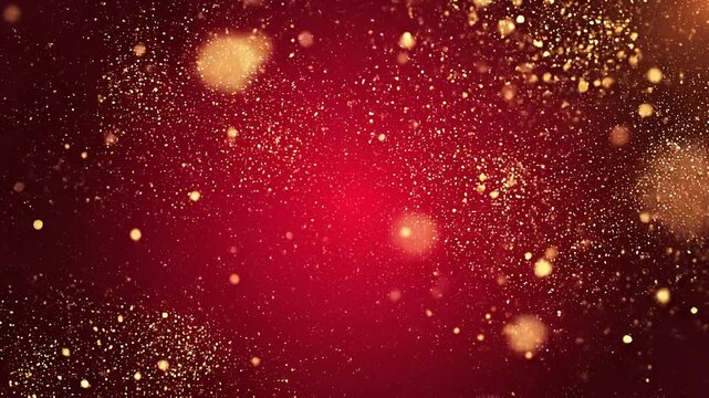 Glowing particles explode in a vibrant red environment with sparks flying everywhere in a dynamic scene.