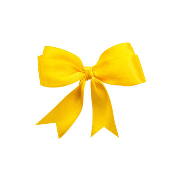 shiny yellow ribbon isolated on a white background