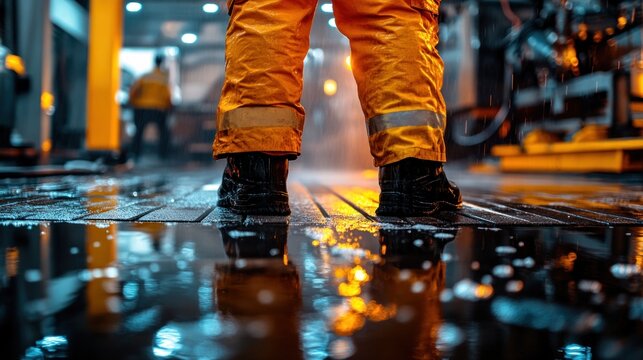 Industrial worker in protective gear