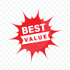 Best value star label flat design icon isolated on white background for retail product promotion.