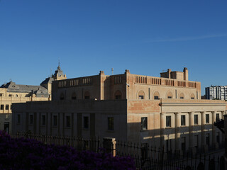 Classic European architecture facade with ornate windows