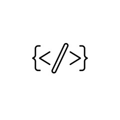 Obraz premium Code Symbol A Minimalist Representation of Programming.
