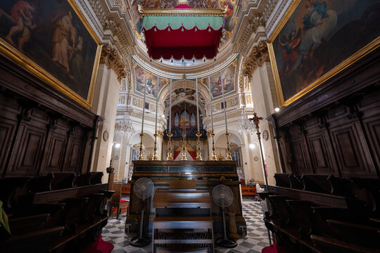Interior of Basilica and Collegiate Parish Church of the Visitation of Our Lady - Gharb, Malta