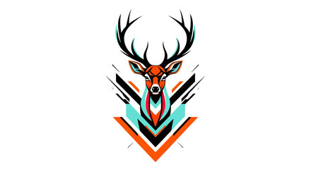Fototapeta premium Geometric deer illustration graphic design for creative conceptual projects