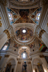 Obraz premium Baroque ceiling frescoes in Basilica of the Visitation - Gharb, Malta