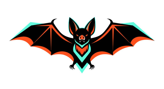 Stylized bat illustration with outstretched wings against white background