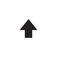 Fototapeta premium Solid Black Upward Arrow Icon, Simple 2D Flat Logo, Minimal Silhouette Isolated on White Background