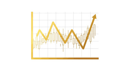 Obraz premium Abstract illustration of a financial graph with upward trend on white background