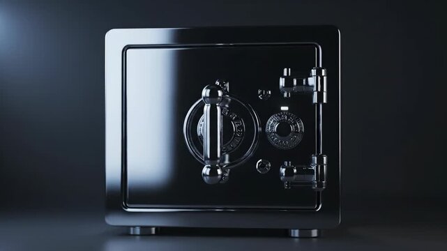 Tax saving strategies secure metal safe lockbox vault financial money protection wealth security dark studio lighting atmosphere