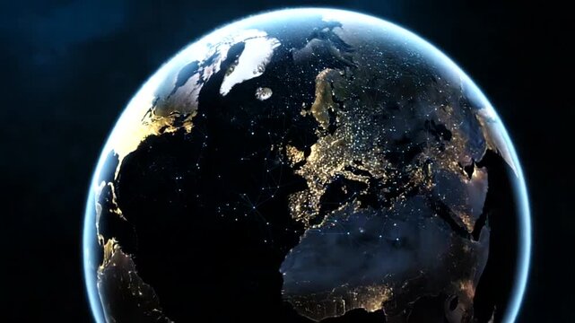 Earth from Space Rotating Globe View.