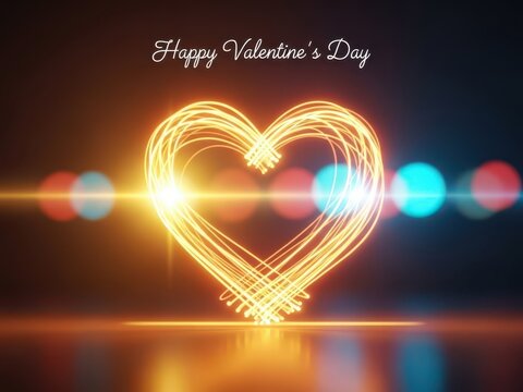 Celebrating love on valentine's day with a radiant heart