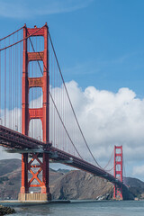 Golden Gate Bridge North Tower Close-Up View from Fort Point