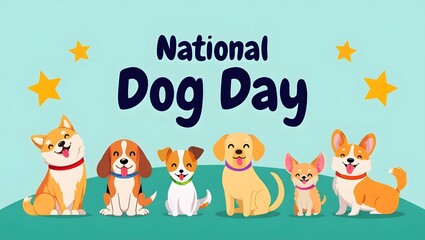 Fototapeta premium Celebrating national dog day with a variety of adorable canines