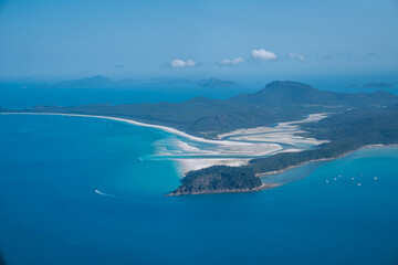 Aerial view whitsunday islands whitehaven beach hill inlet