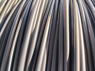 Fototapeta premium Close up photo of steel wire material details 
