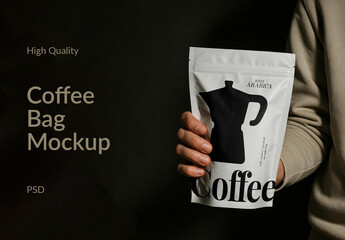 Elegant Coffee Bag Mockup Design PSD