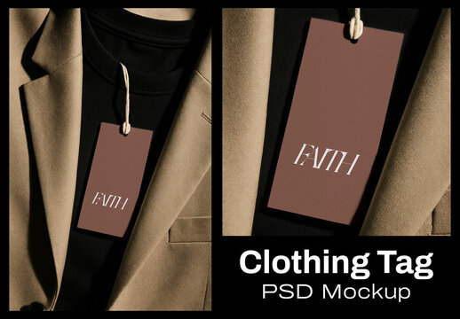 Elegant Clothing Tag Mockup Design PSD