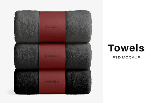 Elegant Hotel Towel Mockup PSD
