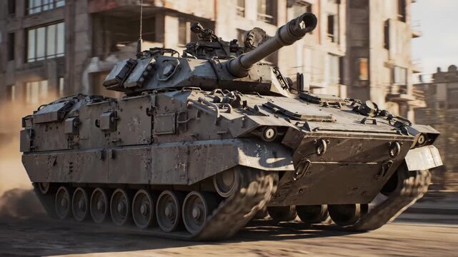 Armored vehicle in urban tactical training