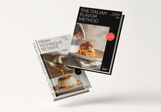 Gourmet Cooking Book Mockup Collection PSD