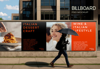 Italian Cuisine Billboard Mockup PSD
