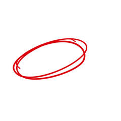 Red pen hand drawn doodle mark