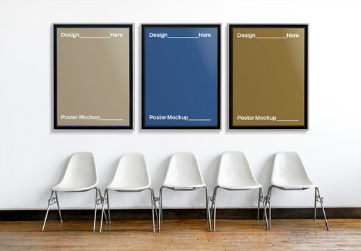 Modern Poster Mockup Display PSD