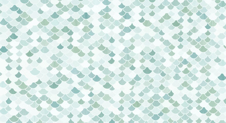 Mermaid scales pattern in shades of green and blue on white background © Nisitha