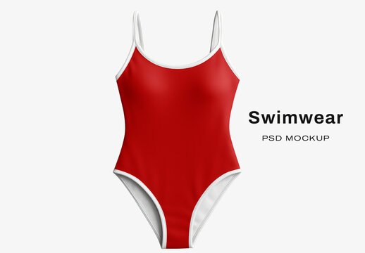 Red Swimsuit PSD Mockup