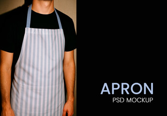 Striped Apron PSD Mockup Design