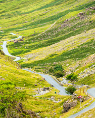 Naklejka premium Honister Pass road,mid-summer,the Lake District,Cumbria,England,United Kingdom.