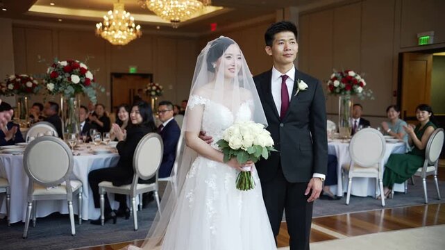 bride and groom at the wedding reception