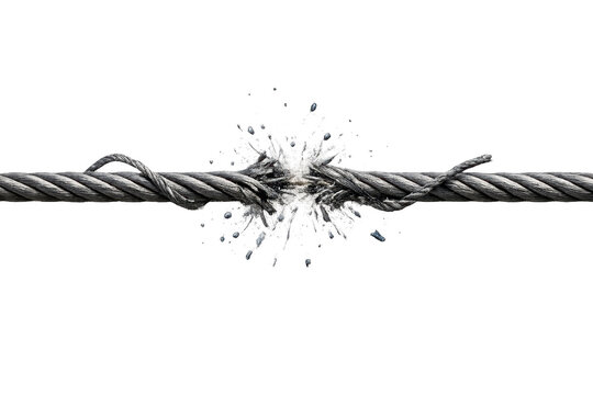Steel wire rope breaking causing tension and failure